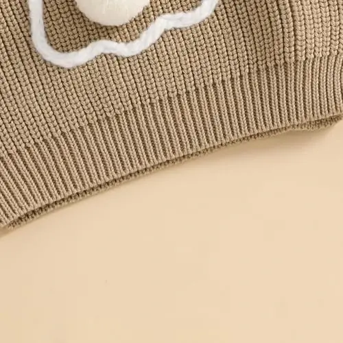 Infant Baby Boy Girl Knit Sweater Rooster Goose Embroidery Crew Neck Long Sleeve Pullover Knit Shirt Winter Clothes - 6