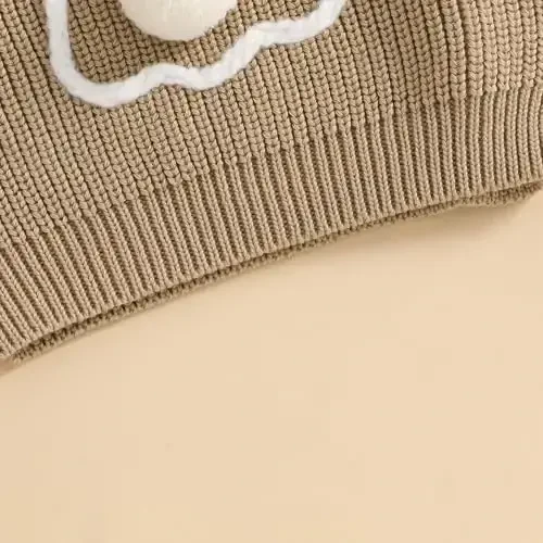 Infant Baby Boy Girl Knit Sweater Rooster Goose Embroidery Crew Neck Long Sleeve Pullover Knit Shirt Winter Clothes - 6