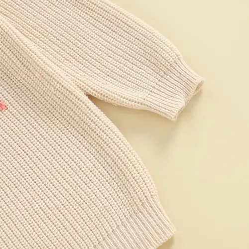 Infant Baby Boy Girl Knit Sweater Rooster Goose Embroidery Crew Neck Long Sleeve Pullover Knit Shirt Winter Clothes - 5