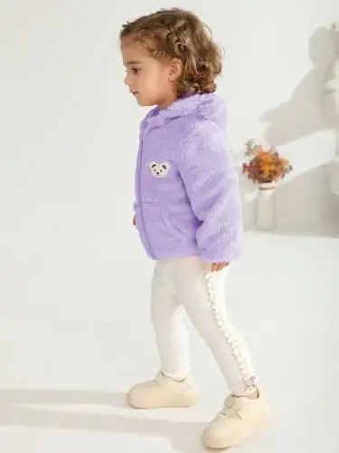 Baby Boys Girls Fleece Jackets Zip Up Hoodies Cute Bear Coats Fall Winter Fuzzy Jacket Newborn Boys Girls Outwear - 5