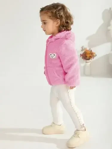 Baby Boys Girls Fleece Jackets Zip Up Hoodies Cute Bear Coats Fall Winter Fuzzy Jacket Newborn Boys Girls Outwear - 5