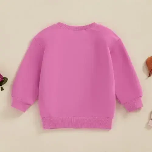 Baby Boy Girl Cute Long Sleeve Crew Neck Letters Heart Print Sweatshirt Infant Newborn Valentines Outfit - 4