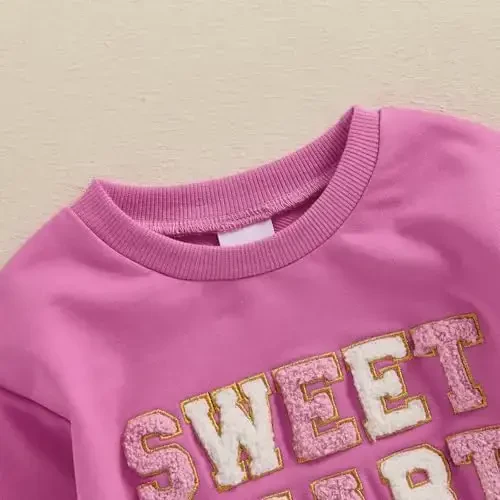Baby Boy Girl Cute Long Sleeve Crew Neck Letters Heart Print Sweatshirt Infant Newborn Valentines Outfit - 5