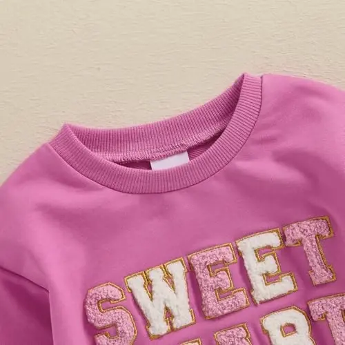 Baby Boy Girl Cute Long Sleeve Crew Neck Letters Heart Print Sweatshirt Infant Newborn Valentines Outfit - 5