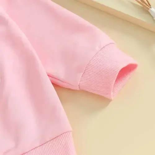 Baby Boy Girl Cute Long Sleeve Crew Neck Letters Heart Print Sweatshirt Infant Newborn Valentines Outfit - 6