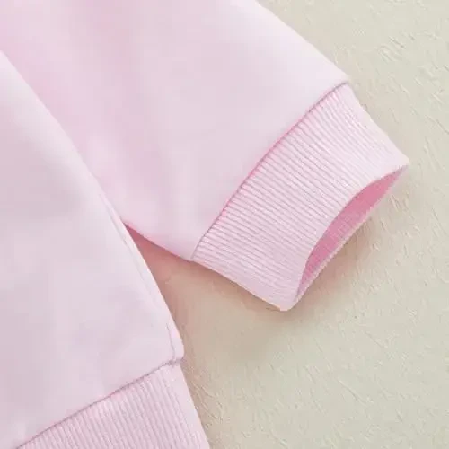 Baby Boy Girl Cute Long Sleeve Crew Neck Letters Heart Print Sweatshirt Infant Newborn Valentines Outfit - 7