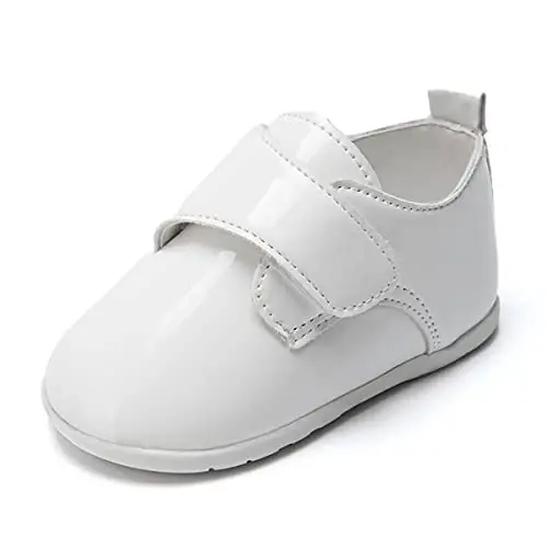ohsofy Infant Baby Boy Oxford Shoes PU Leather Loafers Rubber and Soft Sole Wedding Dress Shoes Toddler Girl Baby Walking Shoes 