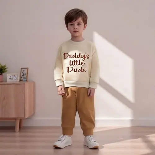 Baby Boy Fall Clothes Set Long Sleeve Letter Print Sweatshirt Pants Toddler Infant Outfits 6 12 18 24 Months 2T - 3