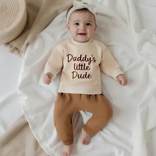 Baby Boy Fall Clothes Set Long Sleeve Letter Print Sweatshirt Pants Toddler Infant Outfits 6 12 18 24 Months 2T - 6