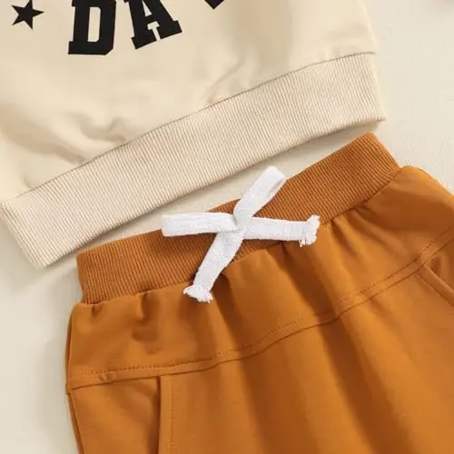 Baby Boy Fall Clothes Set Long Sleeve Letter Print Sweatshirt Pants Toddler Infant Outfits 6 12 18 24 Months 2T - 6