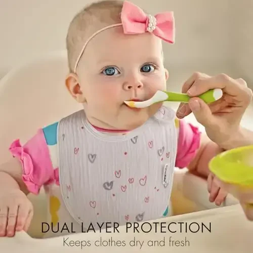 Muslin Bibs for Baby Boys Girls,Organic Muslin Baby Bib for Drooling and Teething,Soft Bandana Drool Bibs 5 Pack - 3