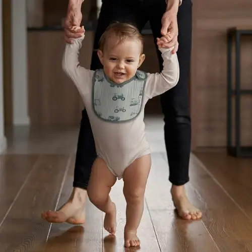 Muslin Bibs for Baby Boys Girls,Organic Muslin Baby Bib for Drooling and Teething,Soft Bandana Drool Bibs 5 Pack - 4