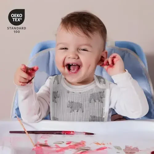 Muslin Bibs for Baby Boys Girls,Organic Muslin Baby Bib for Drooling and Teething,Soft Bandana Drool Bibs 5 Pack - 3