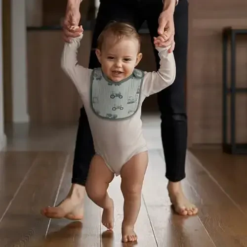 Muslin Bibs for Baby Boys Girls,Organic Muslin Baby Bib for Drooling and Teething,Soft Bandana Drool Bibs 5 Pack - 4