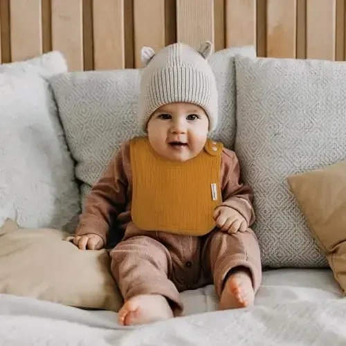 Muslin Bibs for Baby Boys Girls,Organic Muslin Baby Bib for Drooling and Teething,Soft Bandana Drool Bibs 5 Pack - 3