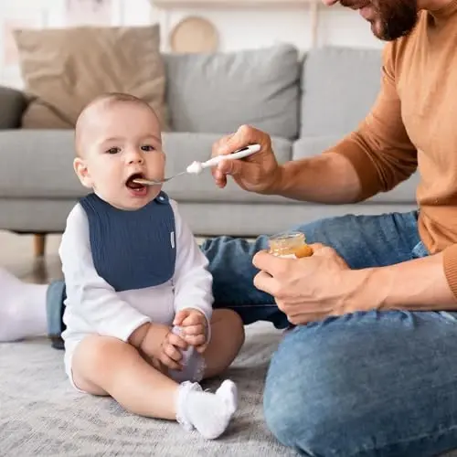 Muslin Bibs for Baby Boys Girls,Organic Muslin Baby Bib for Drooling and Teething,Soft Bandana Drool Bibs 5 Pack - 2