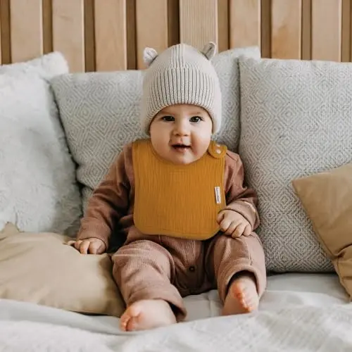 Muslin Bibs for Baby Boys Girls,Organic Muslin Baby Bib for Drooling and Teething,Soft Bandana Drool Bibs 5 Pack - 3