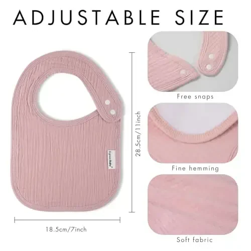 Muslin Bibs for Baby Boys Girls,Organic Muslin Baby Bib for Drooling and Teething,Soft Bandana Drool Bibs 5 Pack - 6