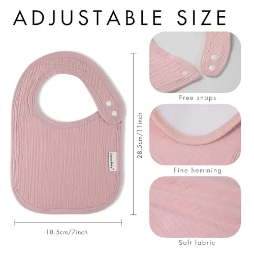 Muslin Bibs for Baby Boys Girls,Organic Muslin Baby Bib for Drooling and Teething,Soft Bandana Drool Bibs 5 Pack - 6