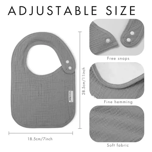 Muslin Bibs for Baby Boys Girls,Organic Muslin Baby Bib for Drooling and Teething,Soft Bandana Drool Bibs 5 Pack - 6