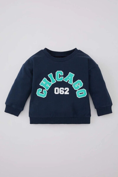 Bebek Erkek Yaka Baskılı, İç Yumuşak Tüylü Sweatshirt C2496a524sp - 1