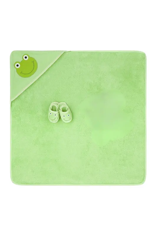 Bebek Havlu Kundak Kese Seti Frog-YEŞİL - 2