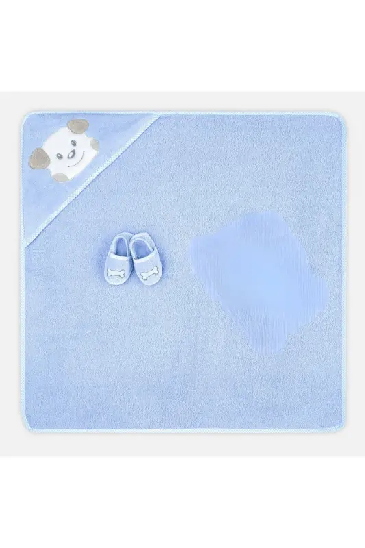 Bebek Havlu Kundak Kese Seti Puppy-MAVİ - 2