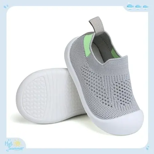 Baby First Walking Shoes Toddler Infant Boys Girls Baby Sneakers Breathable Non-Slip Indoor Floor Baby Sock Slipper with Soft Sole Cotton Mesh - 3