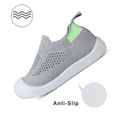 Baby First Walking Shoes Toddler Infant Boys Girls Baby Sneakers Breathable Non-Slip Indoor Floor Baby Sock Slipper with Soft Sole Cotton Mesh - 5