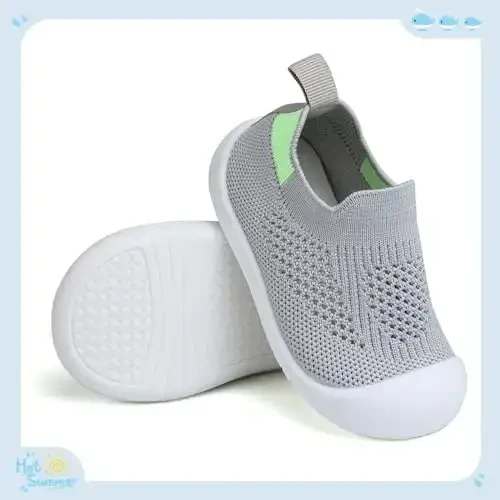 Baby First Walking Shoes Toddler Infant Boys Girls Baby Sneakers Breathable Non-Slip Indoor Floor Baby Sock Slipper with Soft Sole Cotton Mesh - 3