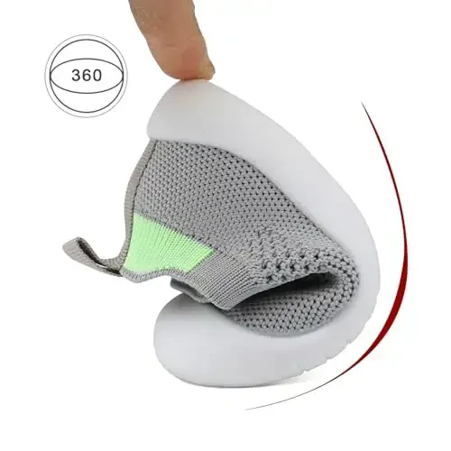 Baby First Walking Shoes Toddler Infant Boys Girls Baby Sneakers Breathable Non-Slip Indoor Floor Baby Sock Slipper with Soft Sole Cotton Mesh - 6