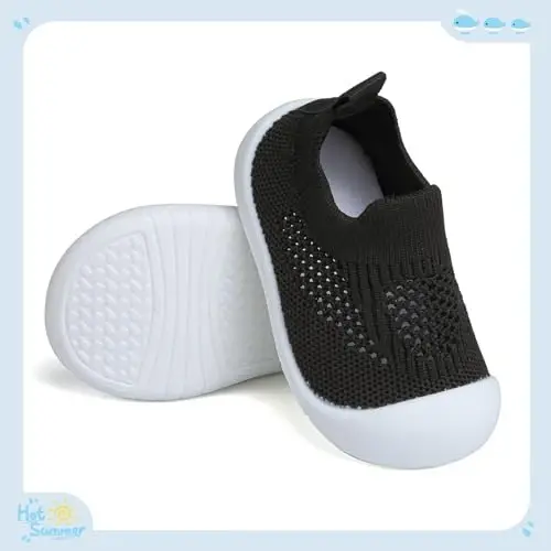 Baby First Walking Shoes Toddler Infant Boys Girls Baby Sneakers Breathable Non-Slip Indoor Floor Baby Sock Slipper with Soft Sole Cotton Mesh - 3