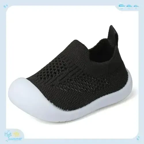 Baby First Walking Shoes Toddler Infant Boys Girls Baby Sneakers Breathable Non-Slip Indoor Floor Baby Sock Slipper with Soft Sole Cotton Mesh - Modazone (1)