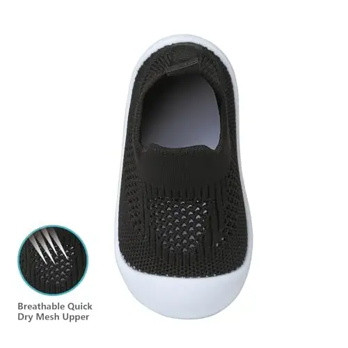 Baby First Walking Shoes Toddler Infant Boys Girls Baby Sneakers Breathable Non-Slip Indoor Floor Baby Sock Slipper with Soft Sole Cotton Mesh - 4