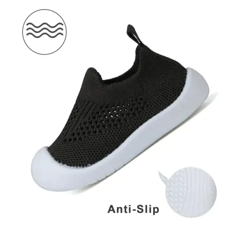 Baby First Walking Shoes Toddler Infant Boys Girls Baby Sneakers Breathable Non-Slip Indoor Floor Baby Sock Slipper with Soft Sole Cotton Mesh - 5
