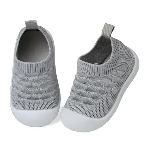 Baby First Walking Shoes Toddler Infant Boys Girls Baby Sneakers Breathable Non-Slip Indoor Floor Baby Sock Slipper with Soft Sole Cotton Mesh - 1