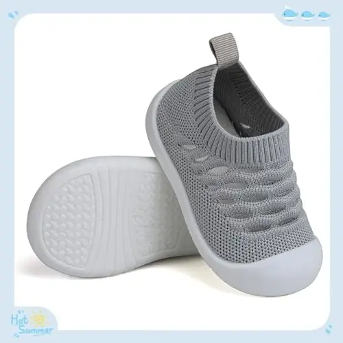 Baby First Walking Shoes Toddler Infant Boys Girls Baby Sneakers Breathable Non-Slip Indoor Floor Baby Sock Slipper with Soft Sole Cotton Mesh - 3