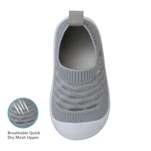 Baby First Walking Shoes Toddler Infant Boys Girls Baby Sneakers Breathable Non-Slip Indoor Floor Baby Sock Slipper with Soft Sole Cotton Mesh - 4