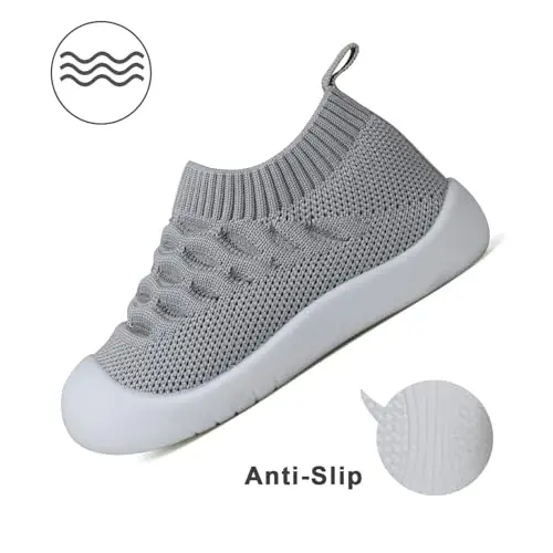 Baby First Walking Shoes Toddler Infant Boys Girls Baby Sneakers Breathable Non-Slip Indoor Floor Baby Sock Slipper with Soft Sole Cotton Mesh - 5