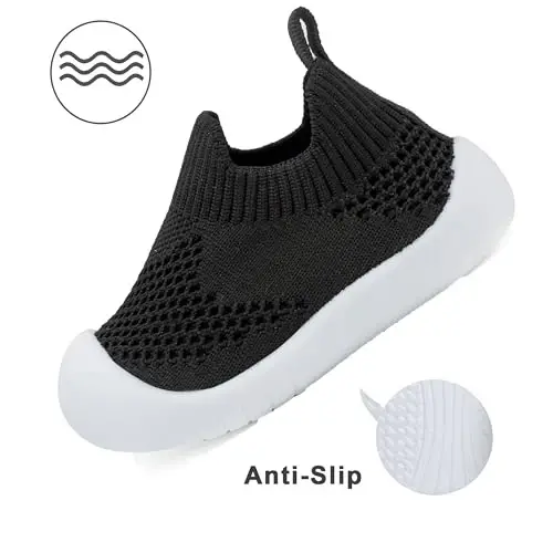 Baby First Walking Shoes Toddler Infant Boys Girls Baby Sneakers Breathable Non-Slip Indoor Floor Baby Sock Slipper with Soft Sole Cotton Mesh - 5