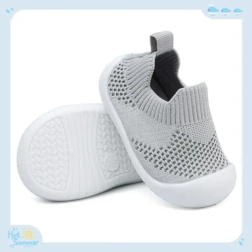 Baby First Walking Shoes Toddler Infant Boys Girls Baby Sneakers Breathable Non-Slip Indoor Floor Baby Sock Slipper with Soft Sole Cotton Mesh - 3