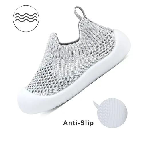 Baby First Walking Shoes Toddler Infant Boys Girls Baby Sneakers Breathable Non-Slip Indoor Floor Baby Sock Slipper with Soft Sole Cotton Mesh - 5