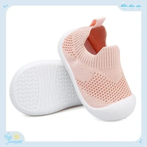 Baby First Walking Shoes Toddler Infant Boys Girls Baby Sneakers Breathable Non-Slip Indoor Floor Baby Sock Slipper with Soft Sole Cotton Mesh - 3