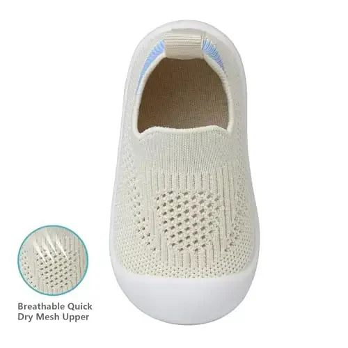 Baby First Walking Shoes Toddler Infant Boys Girls Baby Sneakers Breathable Non-Slip Indoor Floor Baby Sock Slipper with Soft Sole Cotton Mesh - 4