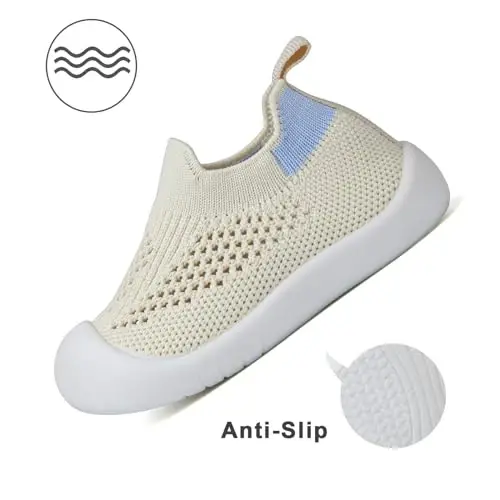 Baby First Walking Shoes Toddler Infant Boys Girls Baby Sneakers Breathable Non-Slip Indoor Floor Baby Sock Slipper with Soft Sole Cotton Mesh - 5