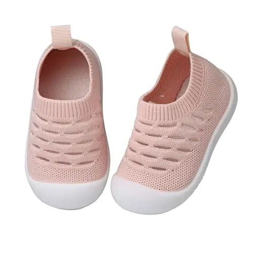 Baby First Walking Shoes Toddler Infant Boys Girls Baby Sneakers Breathable Non-Slip Indoor Floor Baby Sock Slipper with Soft Sole Cotton Mesh 