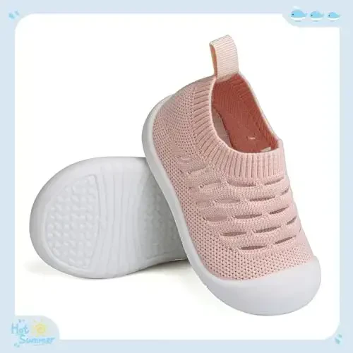 Baby First Walking Shoes Toddler Infant Boys Girls Baby Sneakers Breathable Non-Slip Indoor Floor Baby Sock Slipper with Soft Sole Cotton Mesh - 3