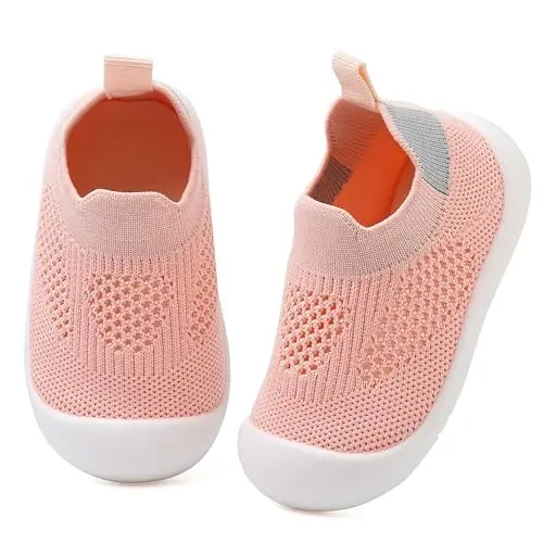 Baby First Walking Shoes Toddler Infant Boys Girls Baby Sneakers Breathable Non-Slip Indoor Floor Baby Sock Slipper with Soft Sole Cotton Mesh - 1