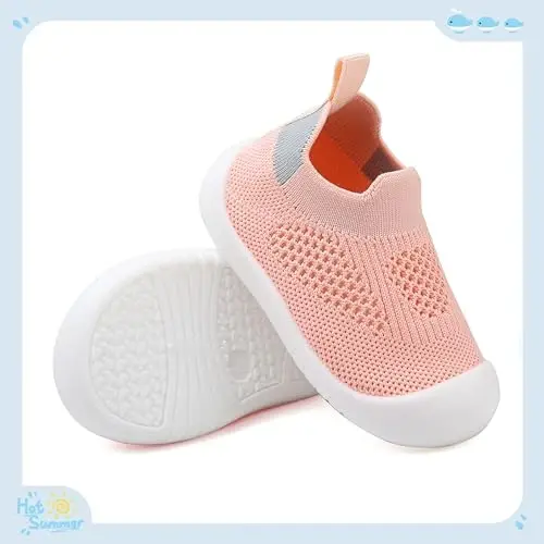 Baby First Walking Shoes Toddler Infant Boys Girls Baby Sneakers Breathable Non-Slip Indoor Floor Baby Sock Slipper with Soft Sole Cotton Mesh - 3