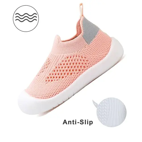 Baby First Walking Shoes Toddler Infant Boys Girls Baby Sneakers Breathable Non-Slip Indoor Floor Baby Sock Slipper with Soft Sole Cotton Mesh - 5